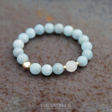 Аквамарин | Розовый Кварц | 14KGoldF