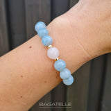 Аквамарин | Розовый Кварц | 14KGoldF