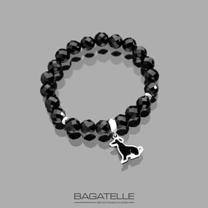 Black Onyx | Sterling Silver "Dog" charm